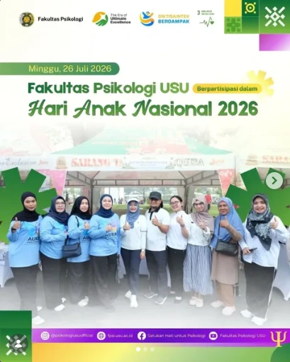Fakultas Psikologi USU Berpartisipasi dalam Hari Anak Nasional 2026